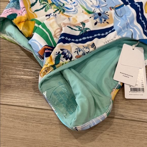 Seafolly Kids Swim One-Piece - Aqua and Pastel - Picture 4 of 5